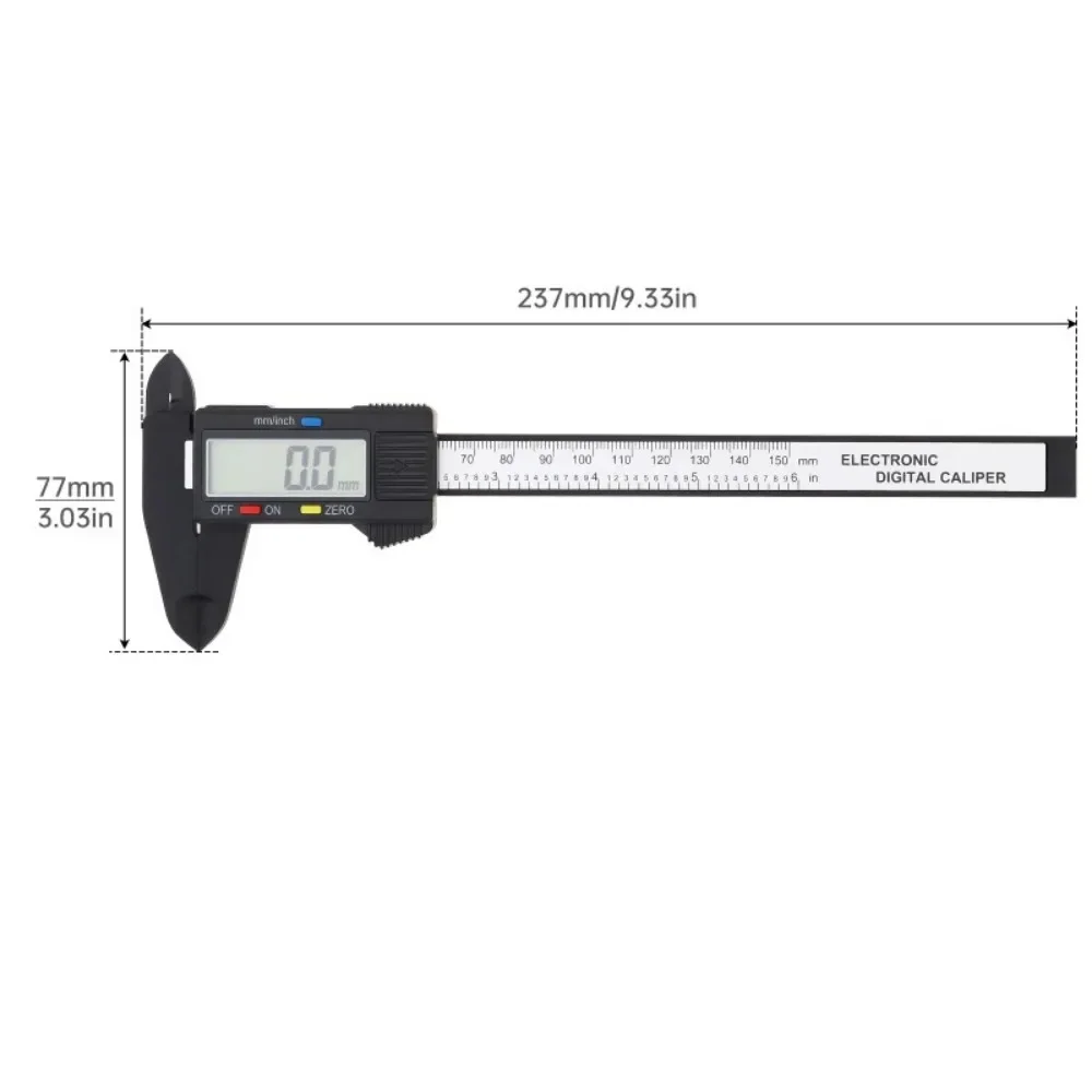 Electronic Digital Caliper คาร์บอนไฟเบอร์ Vernier Caliper Gauge ไมโครมิเตอร์วัดเครื่องมือไม้บรรทัดดิจิตอล 150 มม