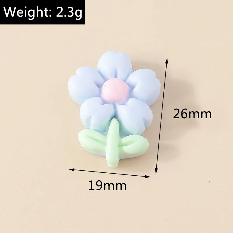 Leslie 15-teiliges Mix aus süßen Kawaii-Blumenanhängern aus Harz, Flatback-Cabochons für DIY-Schmuckherstellung, handgemachte Armbänder und Halsketten – Detail 1