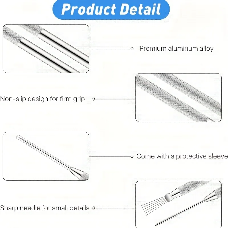 8Pcs Aluminum Rod Ceramic Tool Set, Clay Sculpting Tools, Pottery Modeling Carving Knife Scraper for Precision Sculpture view 4