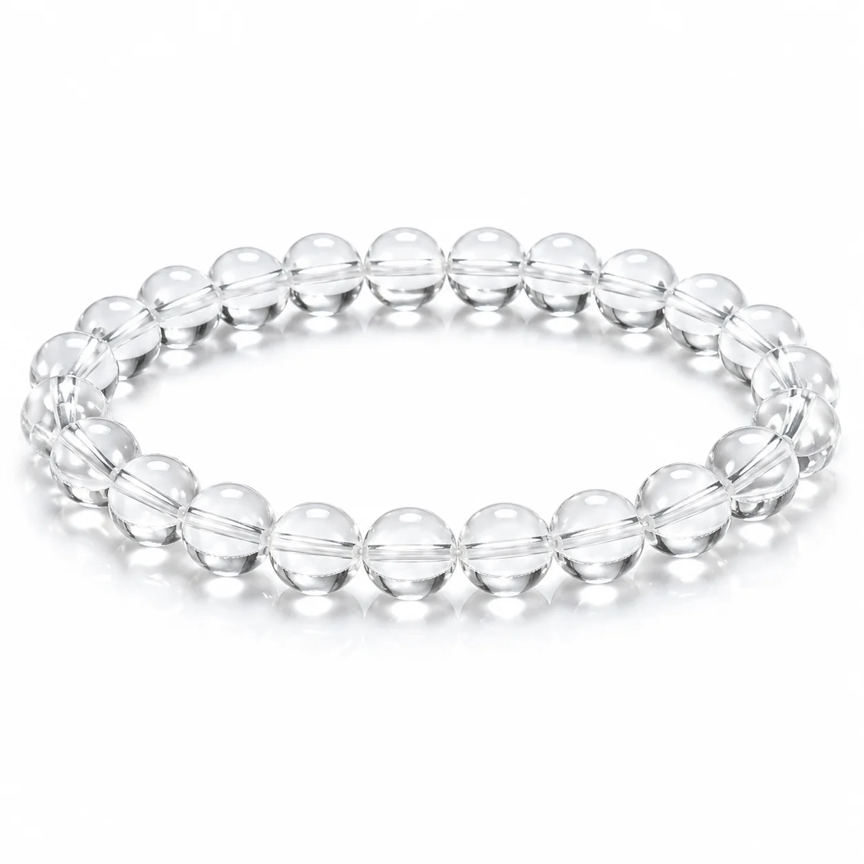 

Natural Clear Quartz Bracelet 8mm 9.5mm Crystal Beads Energy Healing Stone Elastic Bracelet Meditation Yoga Jewelry Gift