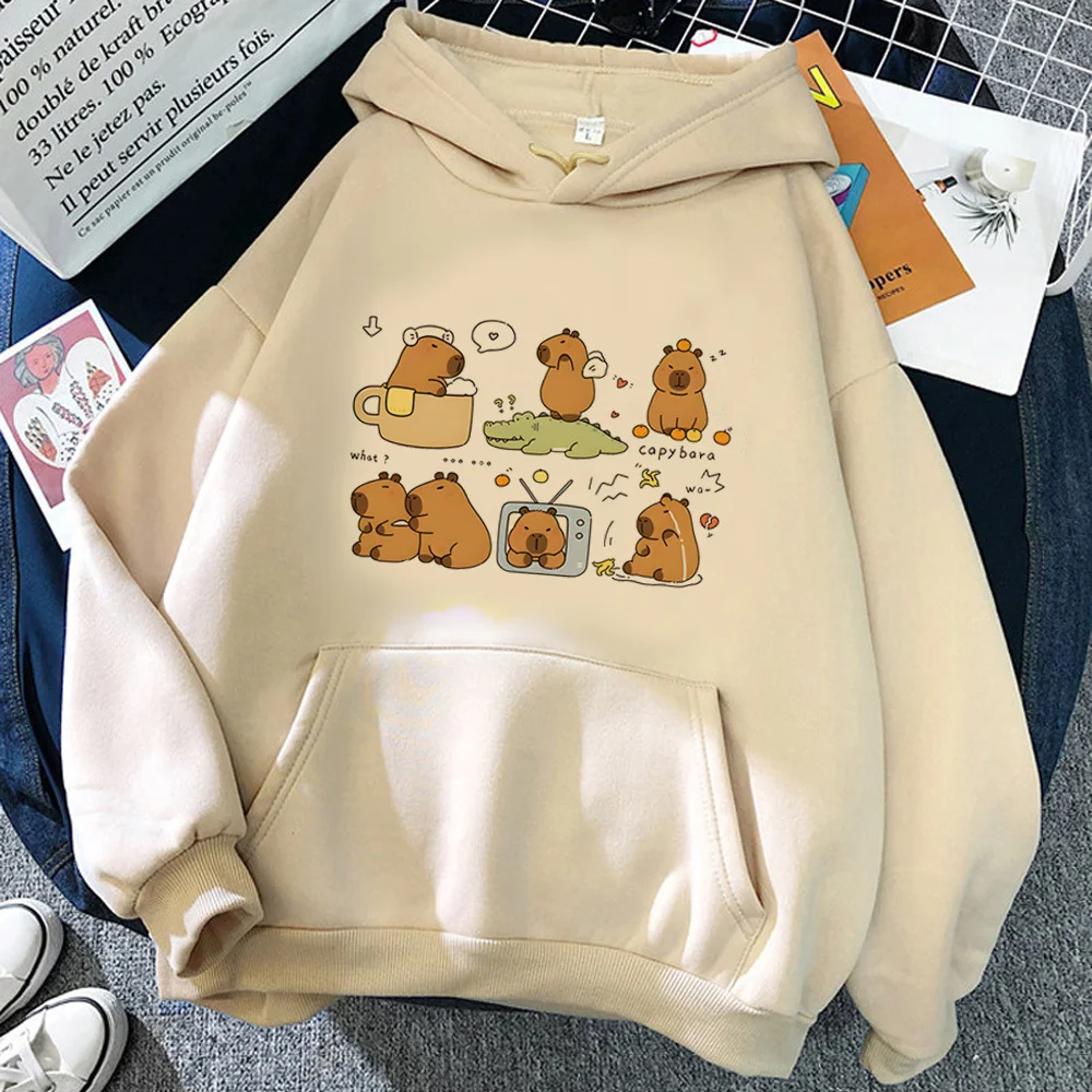 Capybara hoodie harajuku patterned pattern trendy kawaii winter teen pullover hoddie soft fabric designer funny winter