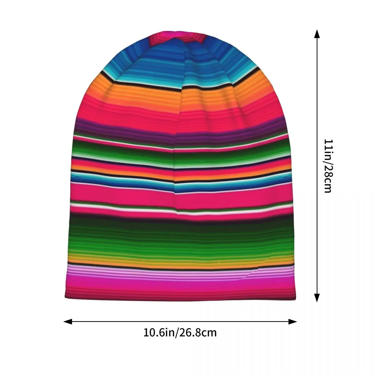Mexican Blanket Striped Fiesta Serape Men Women Adult Beanies Caps Knitting Bonnet Hat Warm Hip Hop Autumn Winter Skullies Hats - view 5