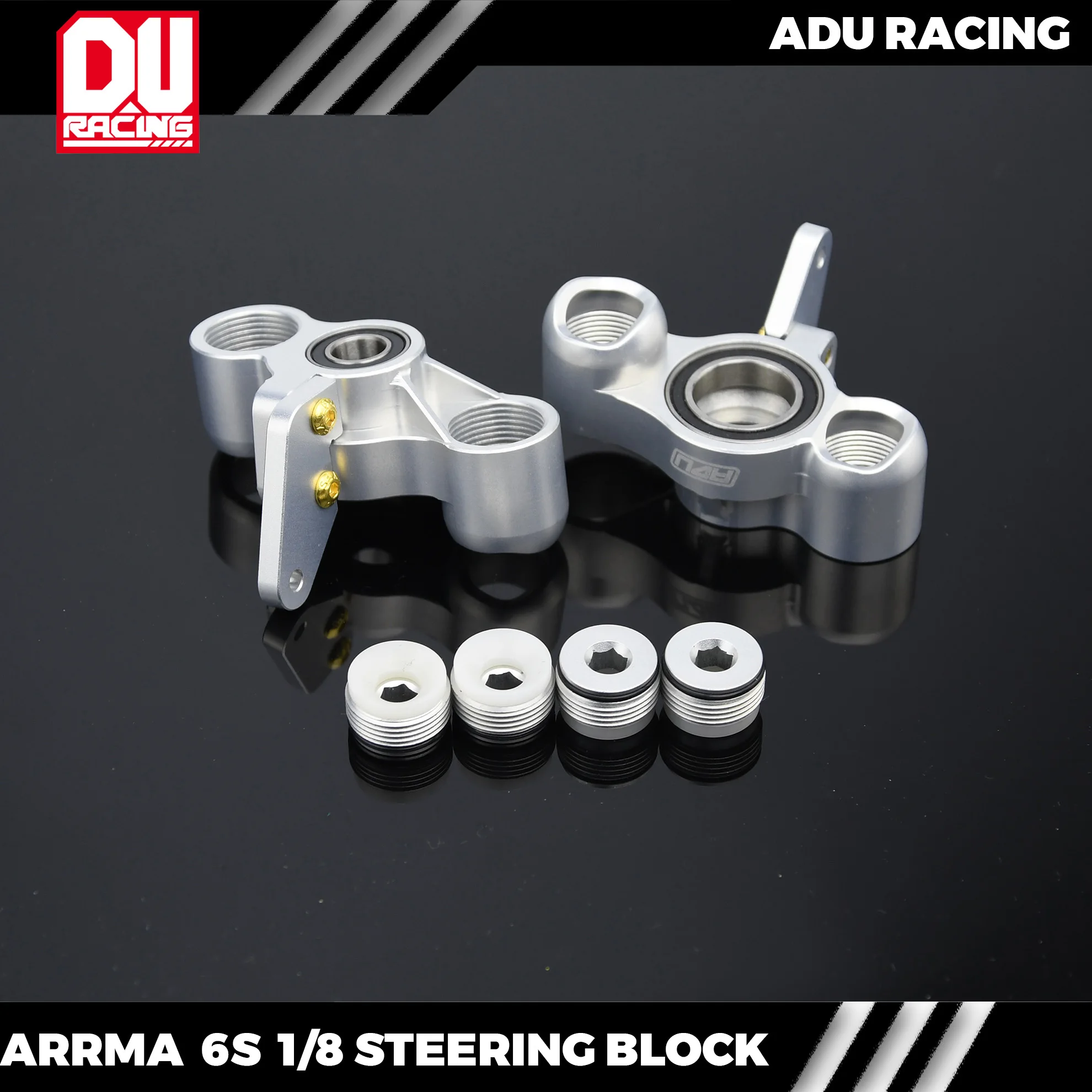 ADU Racing STEERING BLOCK FRONT CNC 7075 T6 ALUMINUM FOR ARRMA 6S TYPHON MOJAVE FIRETEAM TALION LIMITLESS F1 INFRACTION FELONY