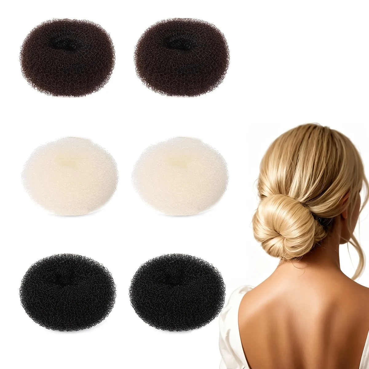10pcs Medium Donut Hair Curlers, Ballet-Style Multicolor Bun Maker Hair Rollers, Women's Short to Medium Hair Styling Rings