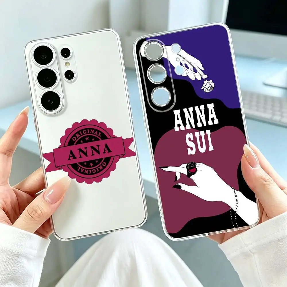 ANNA SUI Brand L-Logo  Phone Case For Samsung S25,S24,S21,S22,S23,S30,Ultra,S20,Plus,Fe Transparent Cover Gift