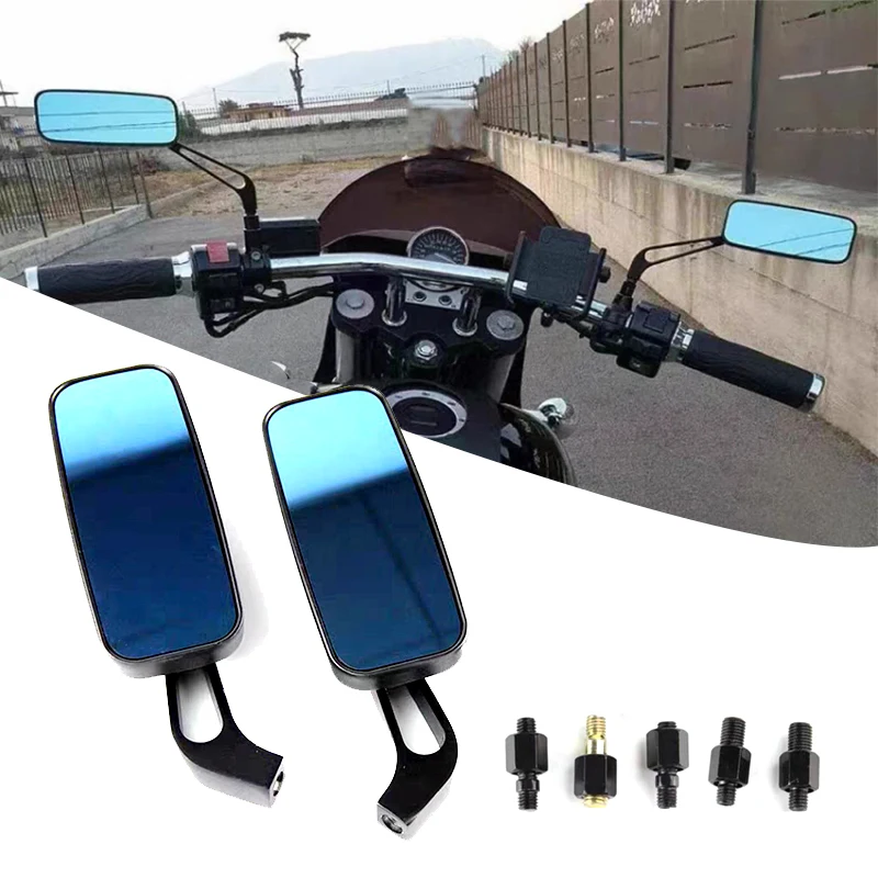 

Зеркало заднего вида для мотоцикла 8/10 мм, универсальные алюминиевые боковые зеркала для YAMAHA XT660 SR400 NVX155 FZ8 XJ6 MT03 MT07 MT09 MT10