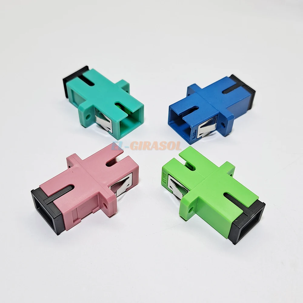 50 pcs SC to SC UPC/APC/OM3/OM4 Coupler Fiber Optica Adapter Cable Connector SM MM Fiber Simplex Flange Adapter FTTH