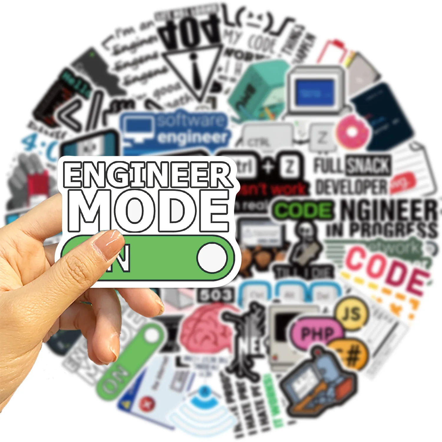 50Pcs Programming Stickers Internet Js Funny Meme Decals DIY Diary Case Handmade Scrapbook Aesthetic Stickers