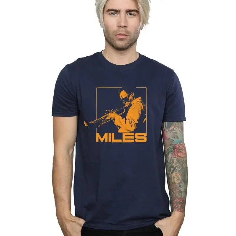 Miles Davis Camiseta cuadrada naranja para hombre