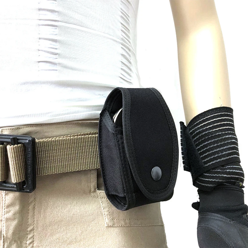 

Outdoor Belt Bag Handcuff Holder Handcuffs Sports Nylon Black Case Waist