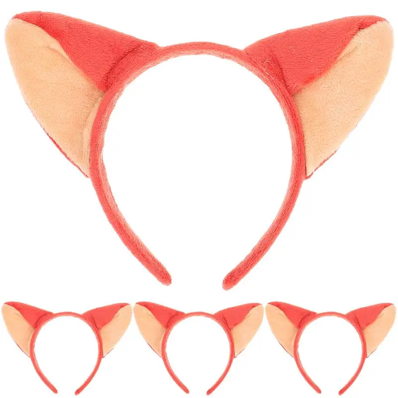 4 stücke Plüsch Fuchs Ohr Haar Hoop Tier Ohren Stirnbänder Gesichts Make-Up Stirnband Geburtstag Party Kopfschmuck Katze Ohren Stirnband Foto Requisiten