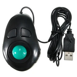 For PC Computer New Finger Handhold 4DB Mini Trackball Mouse Wired Mice Portable Thumb Control