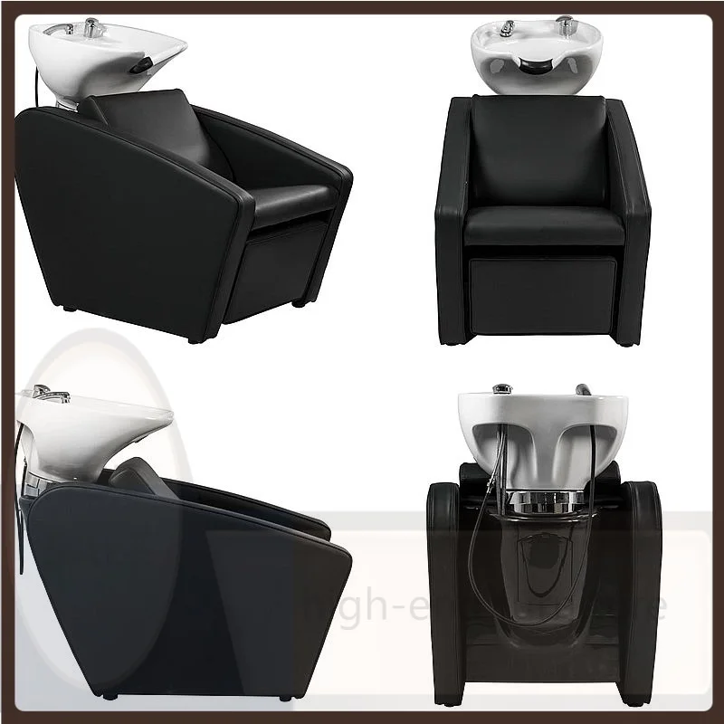 VP Luxury Ceramic Wash Basin Barber Chair Sit-Down Shampoo Bed for Salon Hair Washing