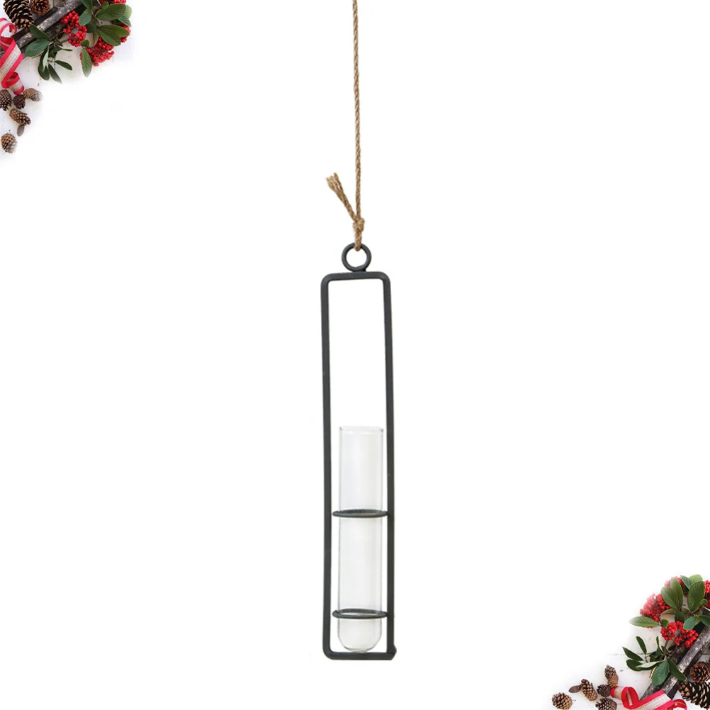 

Iron Art Flower Arrangement Vases Unique Hanging Glass Planters Creative Glass Plant Containers for Home Living Room - S Size