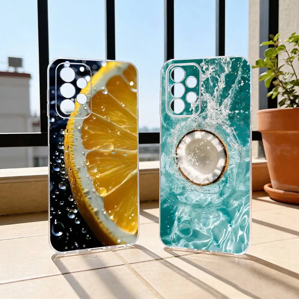 

Cool Summer Phone Case Transparent Silicone Soft For Samsung S25,S24,S21,S22,S23,S30,Ultra,S20,Plus,Fe