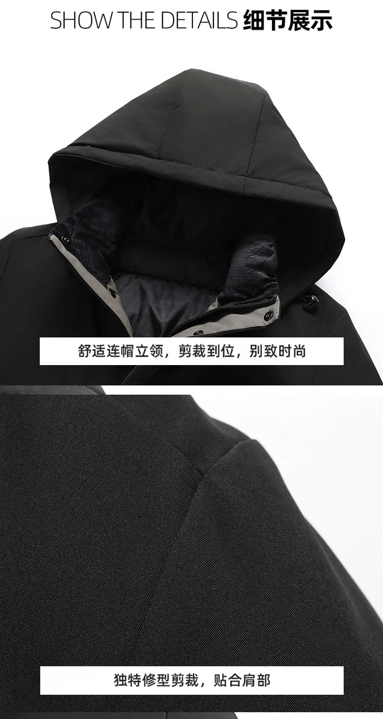 2026 new arrival winter hooded jacket long style sill-like cotton jackets men,mens fashion thicken warm parkas trench coat male