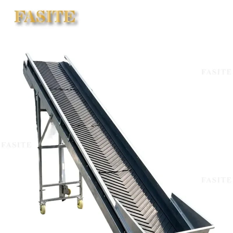 For Small Conveyor Belt Plus Rib Hopper Conveying Loose Material Sand Gravel Grain Assembly Line Machine Durable Efficient