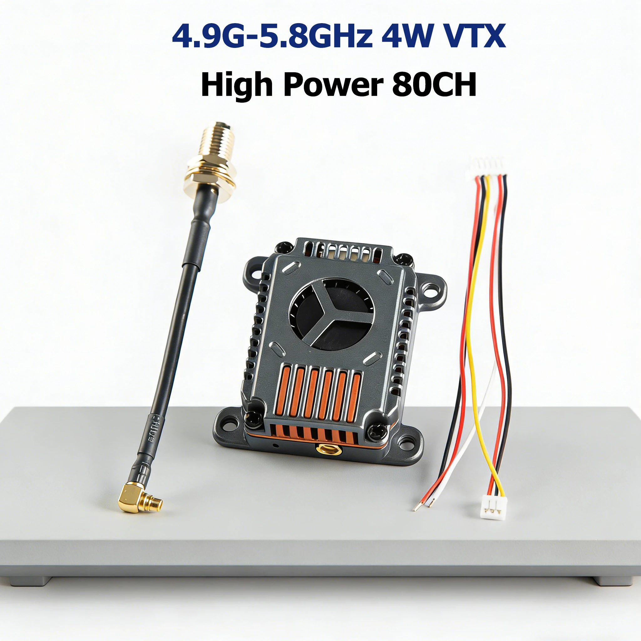 

4.9G-5.8GHz 4W Video Transmitter VTX High Power 80CH 25mW/3000mW/4000mW Adjustable for Long Rang Racing Drone Quadcopter