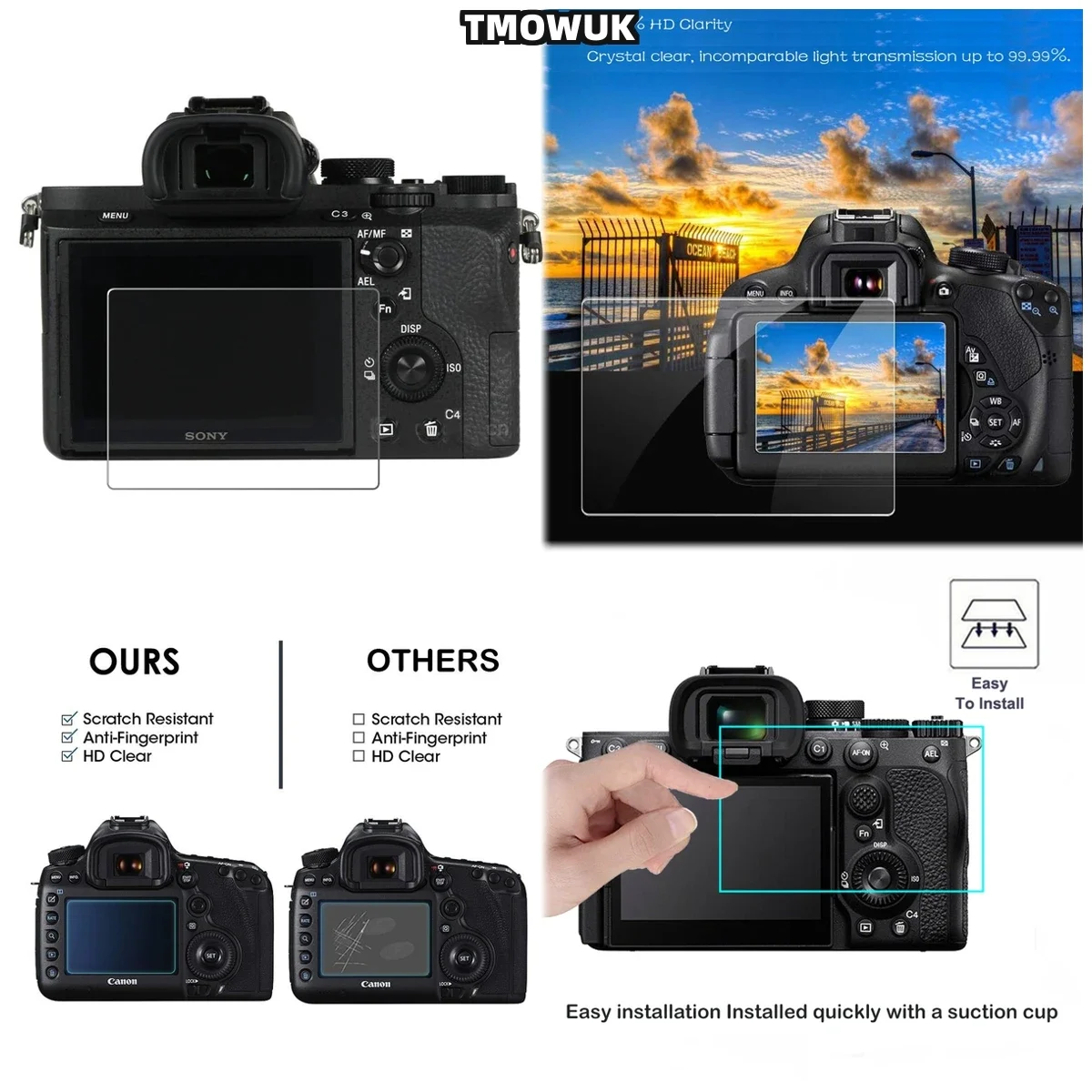 Impact - Absorbing Tempered Glass Screen Protector For Sony A7II A7III A99 A77/A7R A7 A7s Mark II III/A7M2 A7M3 A7RIII A7RII A7R