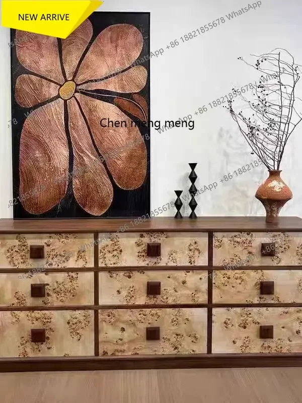 

X M132 Medieval retro solid wood, storage chest, creative, artistic dining side, bedroom storage cabinet