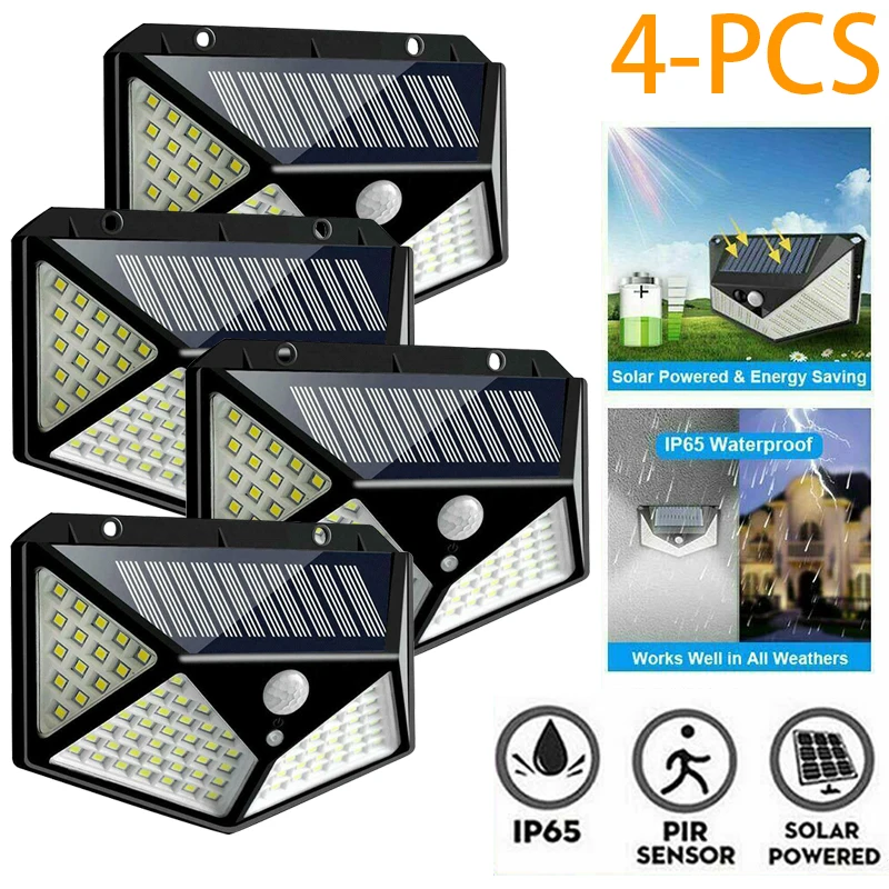 

1/2/4PCS 110 LED Solar Light Outdoor Solar Wall Lamp PIR Motion Sensor Lamp Waterproof Solar Light For Garden Decoration Street