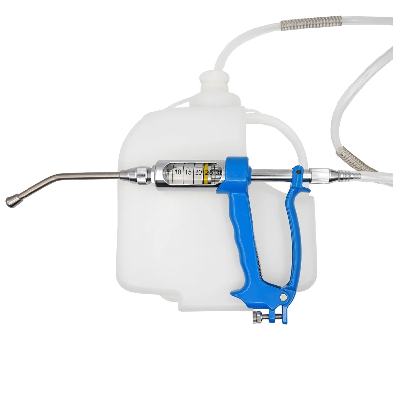 5/10/20/30ML Metal Medication Gun Veterinary Continuous Injector Bring a Pot Medication Syringe Sheep Cow Pig Cattle Farm Tools