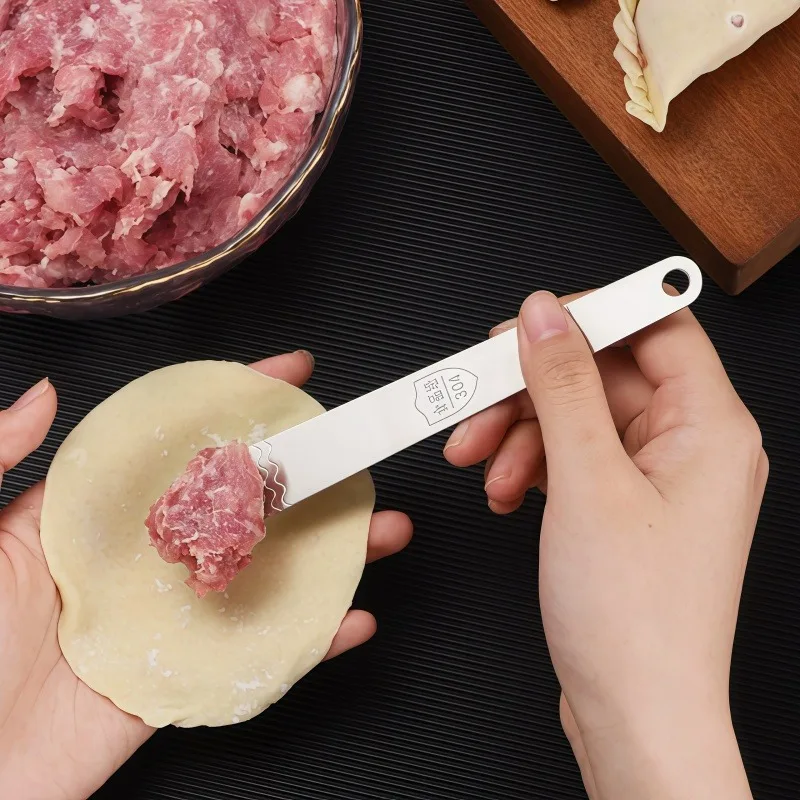 Stainless Steel Dumpling Spoon, Flat Stuffing Shovel Filling Spatula, Practical Dumpling Making Tool Household Kitchen Gadget