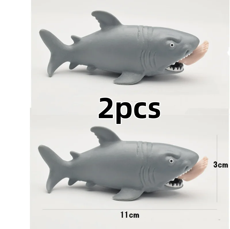 2 stücke Mann essen Hai Quetschen Spaß Spielzeug Erschreckende Tier Schelmisse Humorvolle Einfache Stress Lindern Anti stress Spielzeug Kneifen – Detail 7