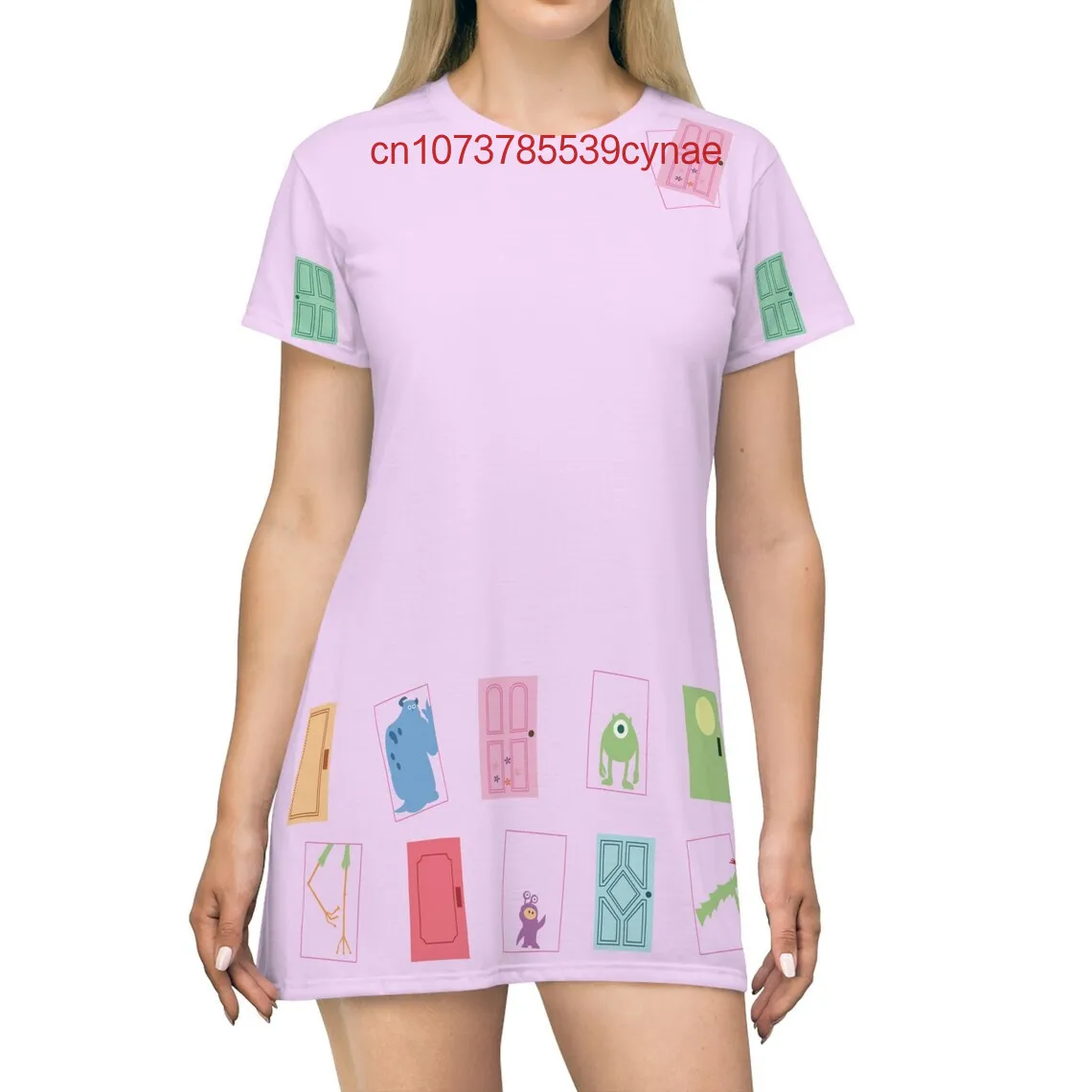 Disfraz de Disney Monsters Inc, vestido de mujer con estampado 3D, vestido de manga corta, moda de verano, vestido Sexy Y2K para mujer