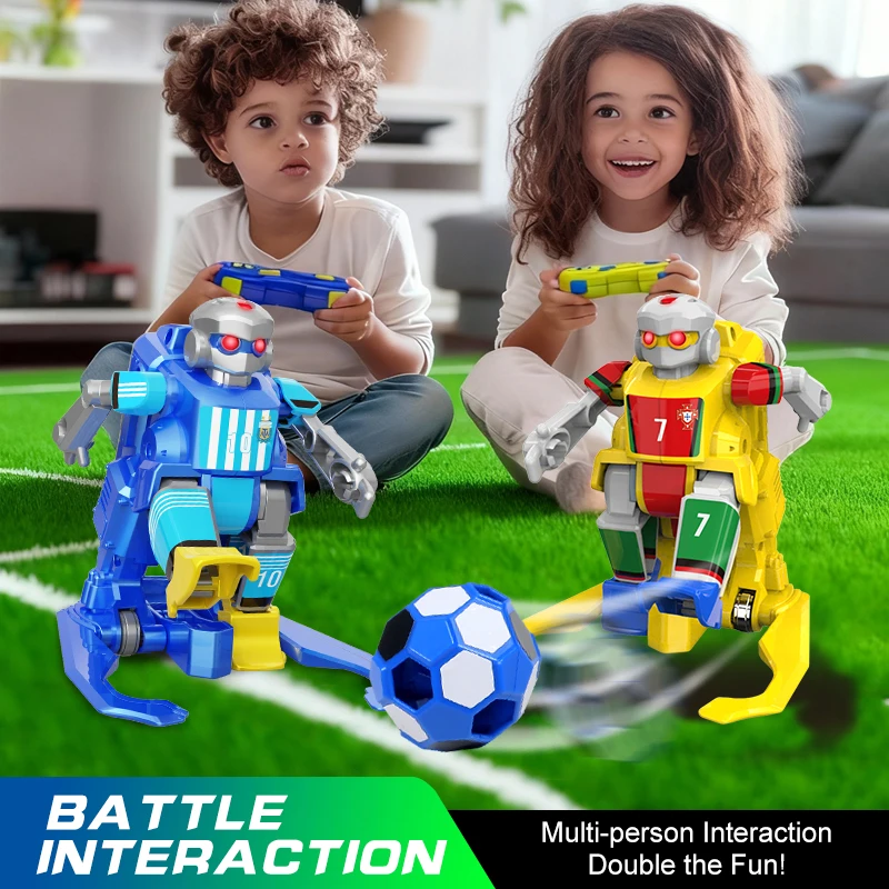 Teeggi RC Robot batalla fútbol 2 uds Control remoto fútbol Robot interactivo para padres e hijos RC batalla Robot juguete regalos de Halloween