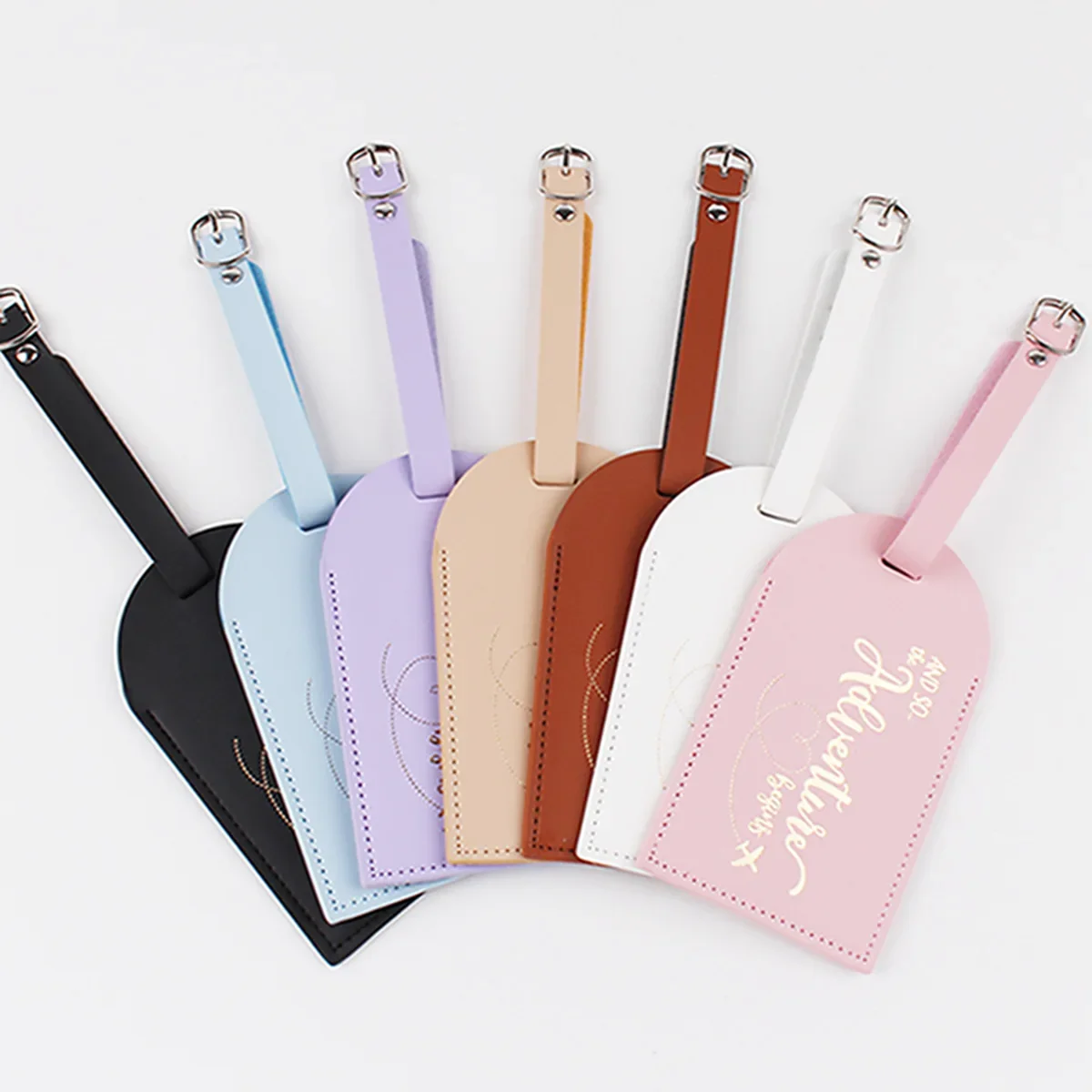 1PC Suitcase Label Baggage Boarding Bag Tags Name ID Address Holder Travel Accessories Women Men PU Leather Luggage Tag