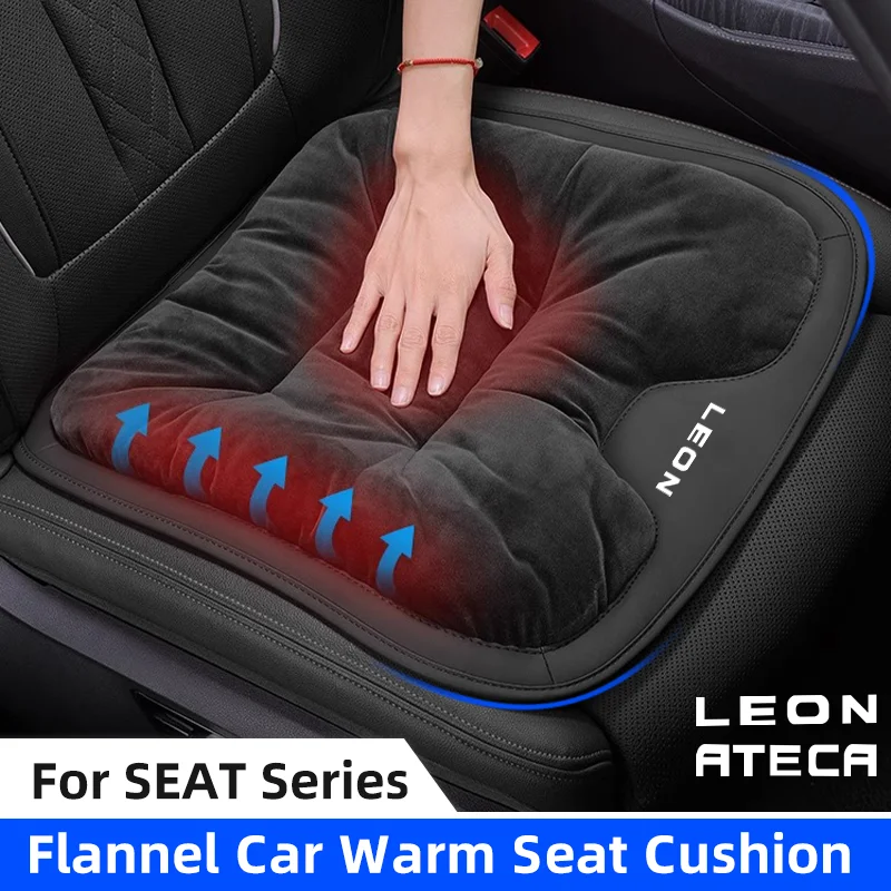 3Dフランネルカーシートカバー,暖かい豪華なクッション,滑り止め,車のフロントチェアパッド,レオンmk2,mk1,mk3,ateca,冬