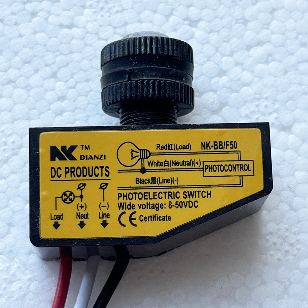 NK-BB/F50 3.5A DC Photoelectric Switch LED Light Sensor Switch DC12V 24V 36V 48V Dusk To Dawn Photocell Switch