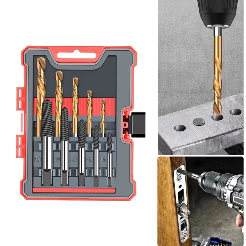 10Pcs Bolt Remover Screw Extractor Screw Remover Drill Bits with Spanners for Broken /Damaged Bolt 87HA