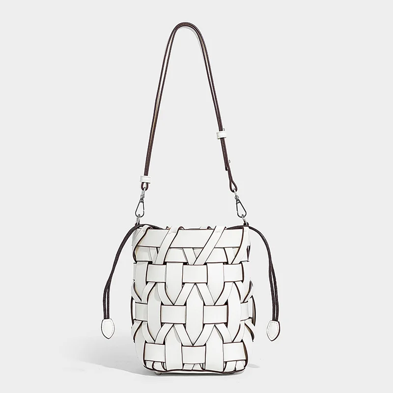 

Summer women's fashionable hand-woven hollow design wrinkle twill handbag luxury design high-end underarm single shoulder bag
