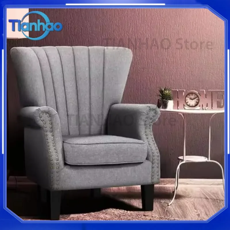 Mid Century Accent Chair for Living Room Bedroom Tufted Velvet Lounge Wing Chair Vintage Wingback Fauteuil Salon