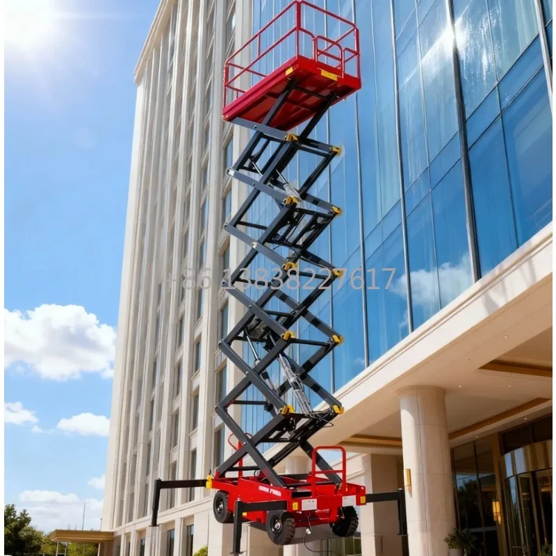 Durable Solid Rubber Tires 4m-16m Manual Scissor Lift Corrosion-resistant for Aerial Work High Access Repair