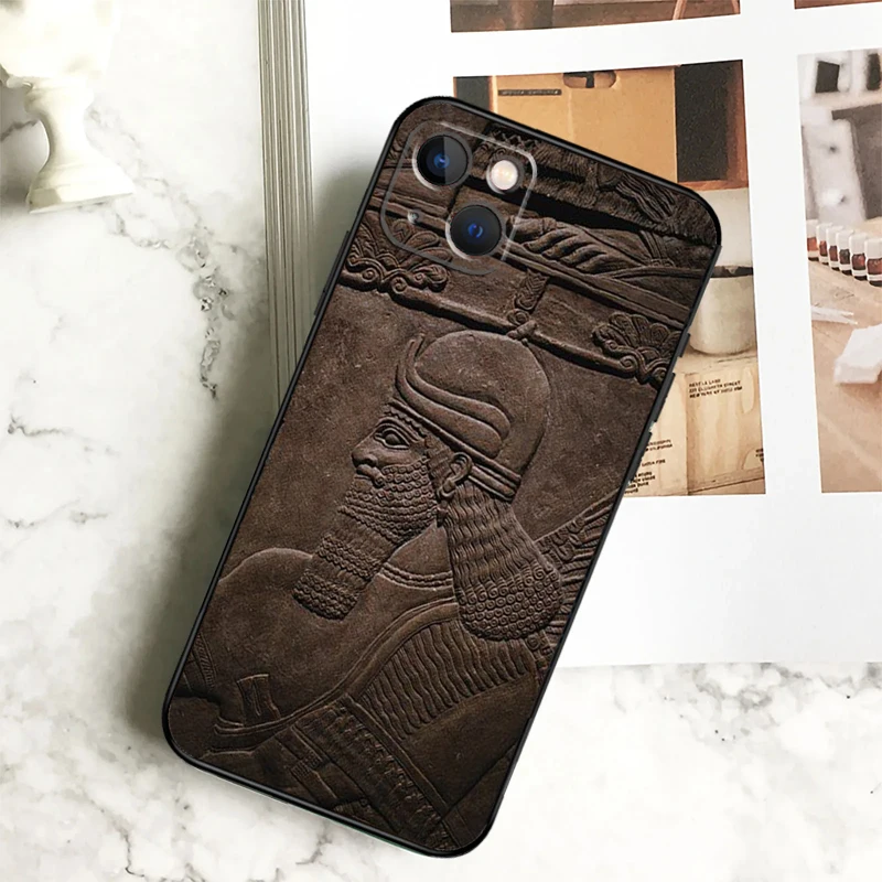 Assyrian Lamassu Winged Bull Case For iPhone 15 16 11 12 13 14 Pro Max 7 8 Plus XR X XS Max 12 13 Mini Back Cover