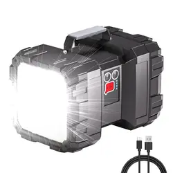 Lampe de poche à double tête aste USB, lampe de poche injuste, lanterne de camping portable, torche de pêche, lampe de travail, 7 modes, 10000mAh