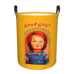 Custom Chucky Retro Movies Laundry Basket Foldable Good Guys Child's Play Clothes Toy Hamper Storage Bin for Kids Nursery