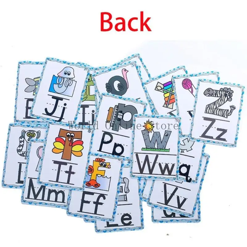 156PCS podwójnie boczne karty literowe 26 list narzędzie do nauki foniki Flashcards for Children Classroom Phonics Aiding 87HC