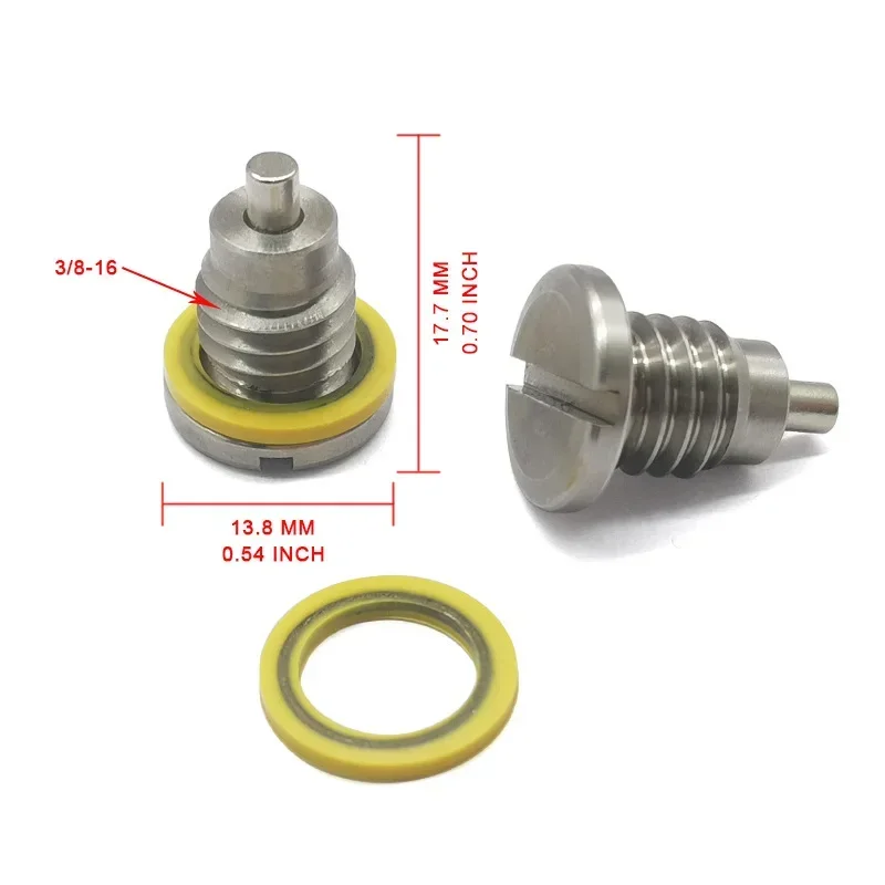 2PCS Stainless steel Marine Magnetic Outdrive Gear Case Drain Plug Screw Kit 3/8 -6 Thread For MerCruiser 8M0058389