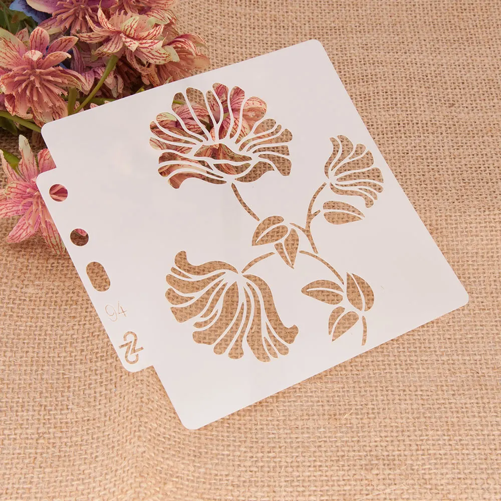 Floral Flowers Reusable Plastic DIY Stencils for Painting on Wood, Wall, Fabric, Rock, Door Porch, DIY Craft Decor S94