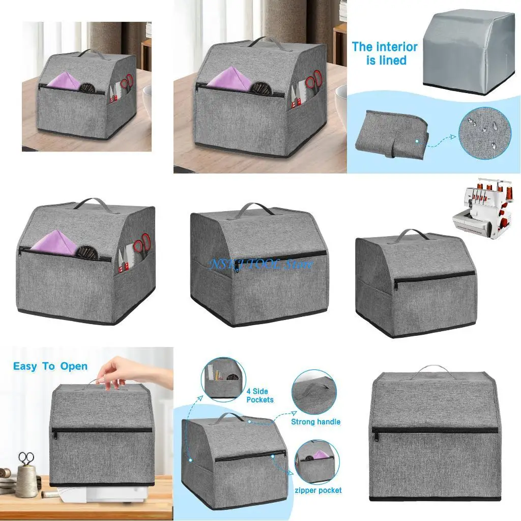 

L8RC Heavy Duty Sewing Machine Dust Shield Compact Size Feature Organizational Pocket