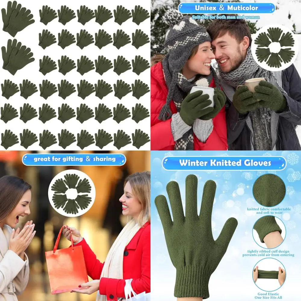 

Bulk Winter Knitted Gloves, 100 Pairs, Stretchy Warmth for Men and Women, Ideal for Homeless Charity Donations