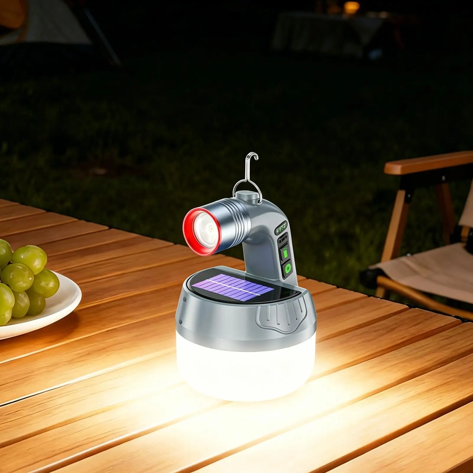 Solar Lantern Outdoor Light USB Rechargeable Decorative Table Lamp Solar Powered Lantern For Camping Backpacking Fishing Night