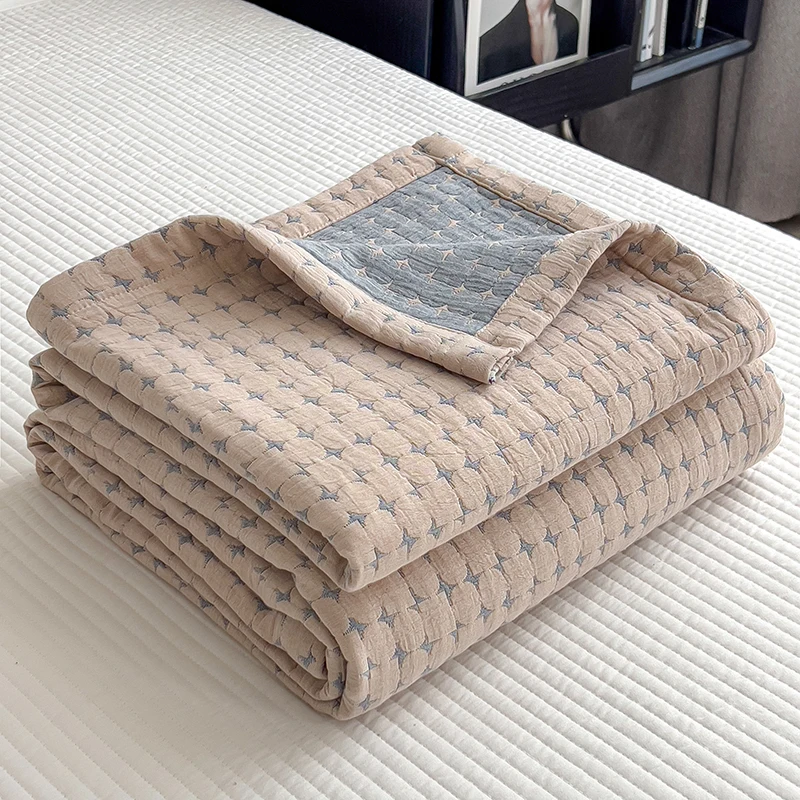 Pure Cotton Throw Blanket Breathable Ultra Soft Waffle Blanket for Single Double King Queen Bed Home Decor Summer Throw Blankets