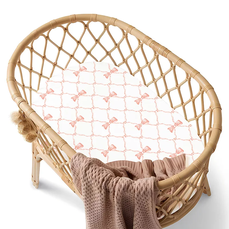 Soft Elastic Moses Basket Bassinet Sheet Universal Fitted for Baby Cradle Moses Basket Oval Rectangle Mattress