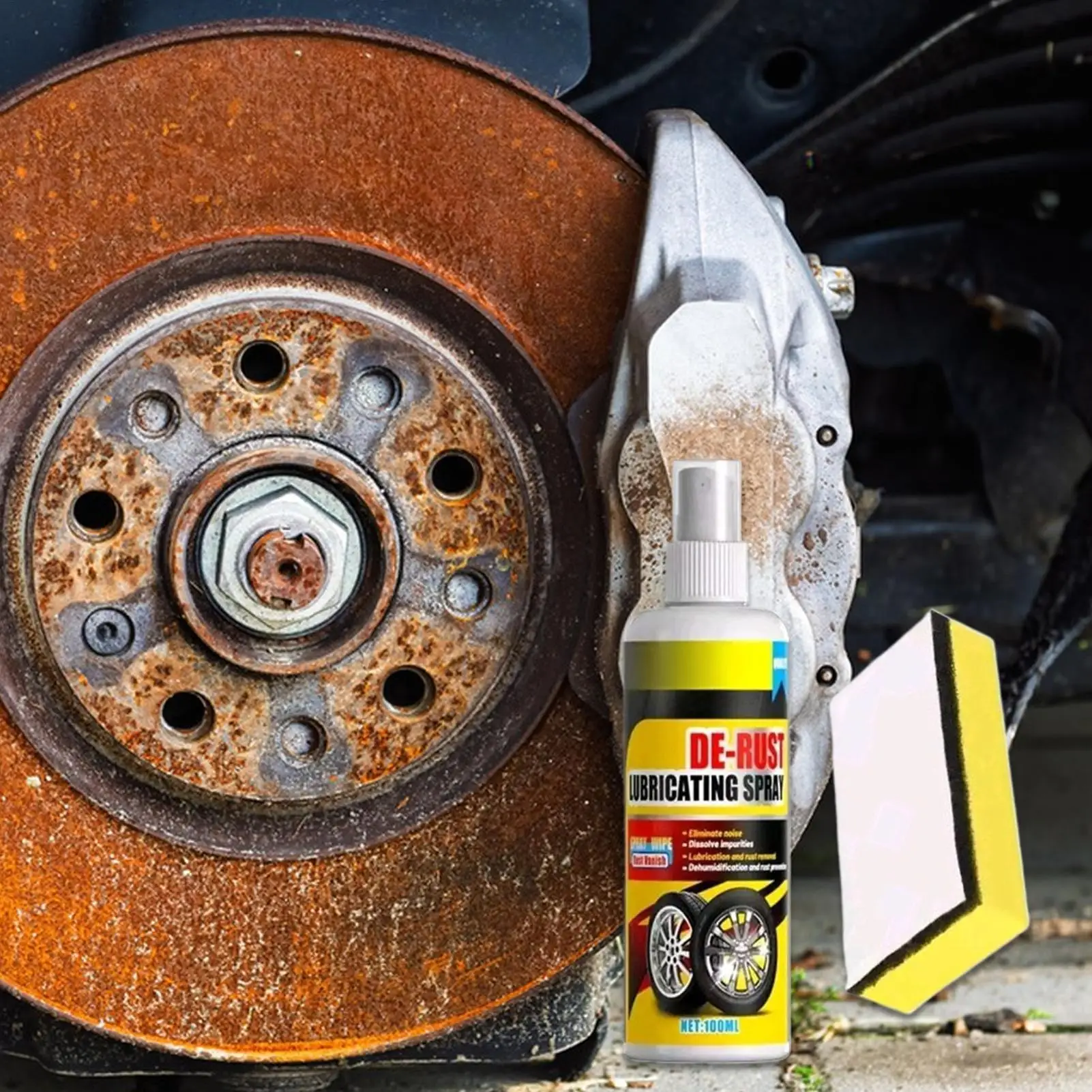 100ml Universal Rust Remover Revitalizing Spray for Car Wheels & Metal Surfaces Strong Decontamination Smooth prevents oxidation