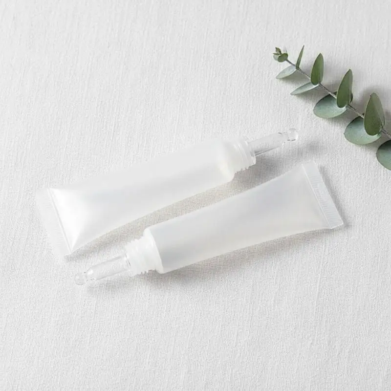 2PCS 10/15ml Cosmetic Soft Tubes Hyaluronic Acid Dropper Empty Bottle Sunscreen Cream Lotion Liquid Foundation Refillable Bottle